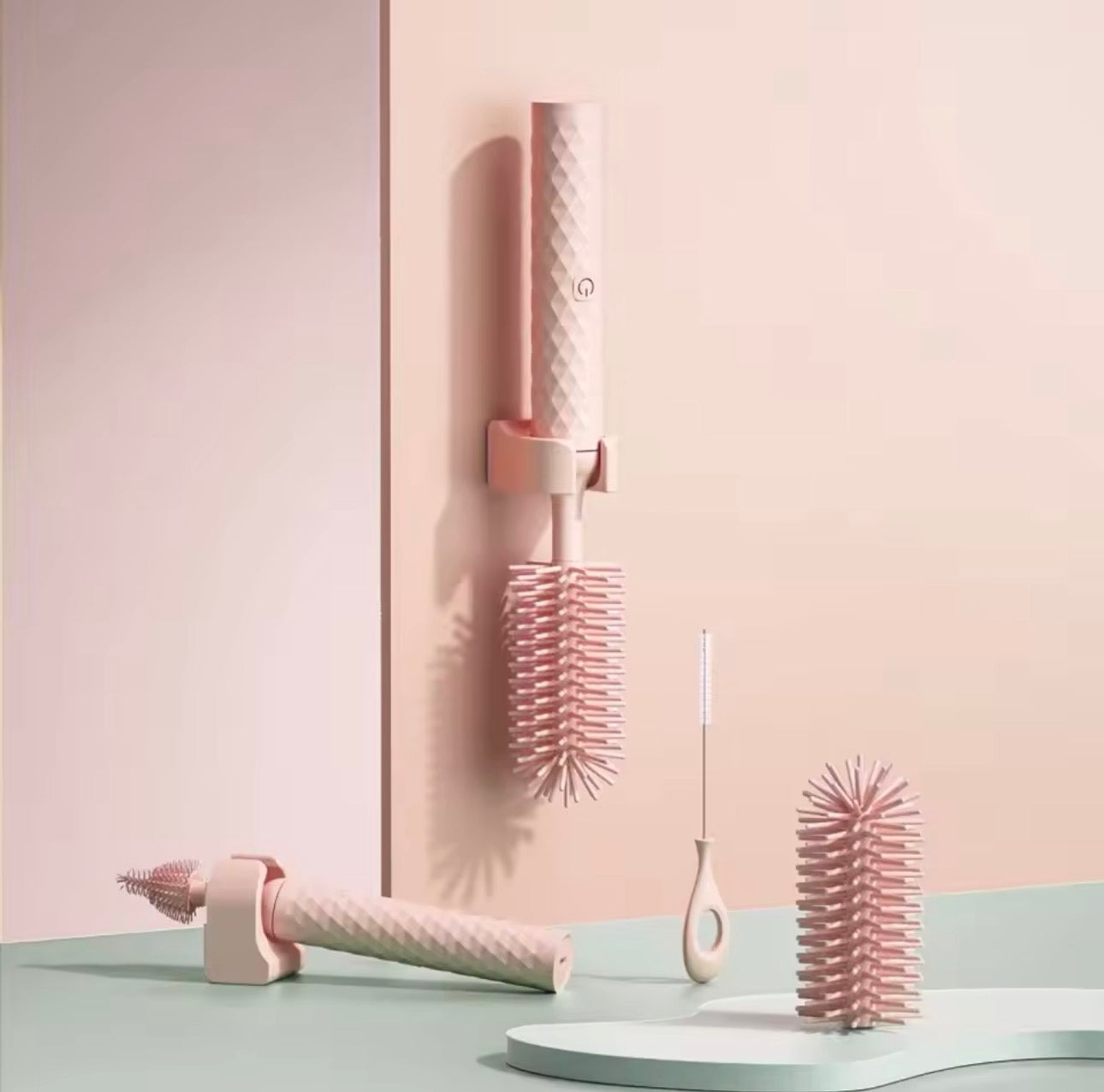 Electric Bottle Brush Silicone Pacifier Brush 360 Degree Rotating Baby Pacifier Brush Cleaning Brush Set