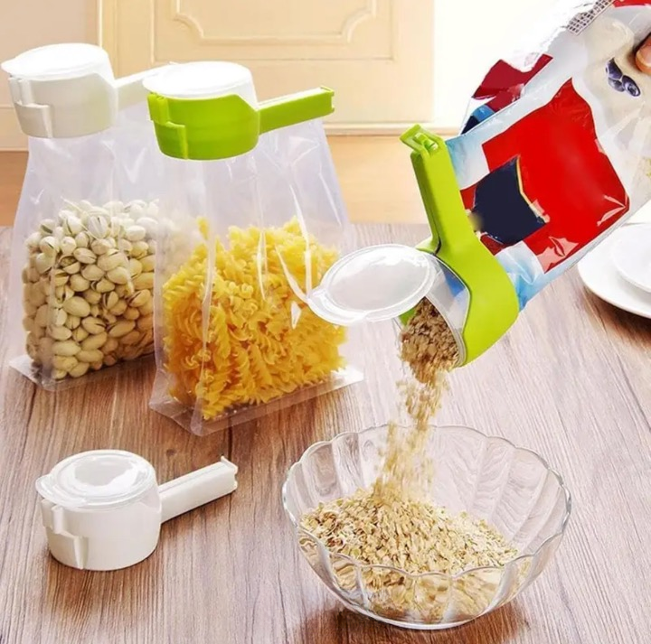 Easy-Pour Bag Cap Dispenser