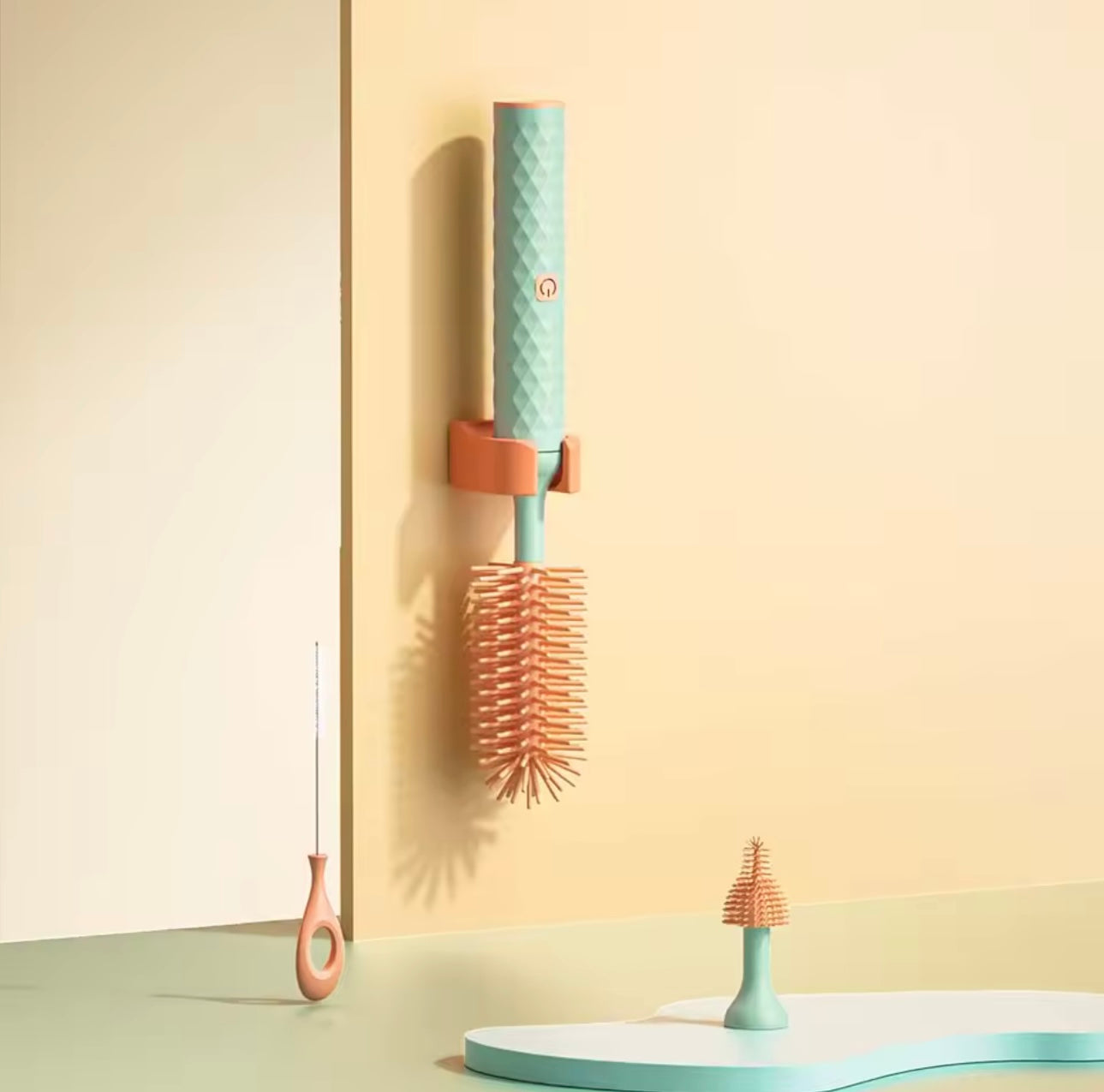 Electric Bottle Brush Silicone Pacifier Brush 360 Degree Rotating Baby Pacifier Brush Cleaning Brush Set